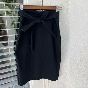 black midi skirt with tie